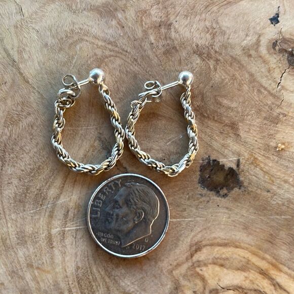 Sterling Silver Drop Rope Chain Earrings - Picture 8 of 8